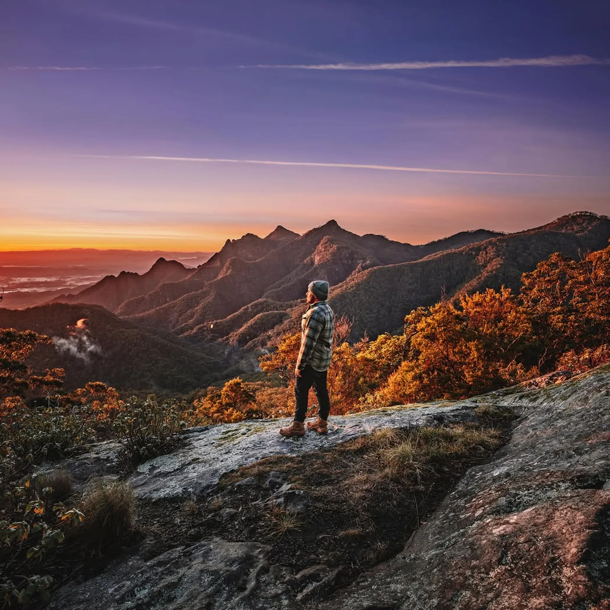 hiking in remote australian mountains